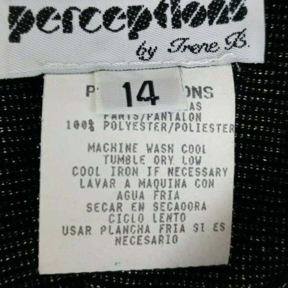 Perceptions Black & Silver Metallic Layered Blouse Size 14 - Picture 4 of 4